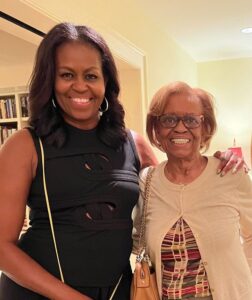 Michelle Obama and her mother ,Marian Lois Robinson who turns 85 today.