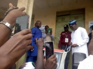 Oyetola voting in Osun governorship election