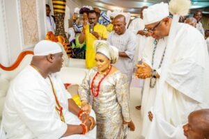 Ooni of Ife, Oba Enitan Ogunwusi Ojala 11 and his new wife, Mariam Anako.