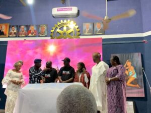 4. L-R Mrs Aladekomo, Mosuro, Anthony, Muyiwa, Sir Aladekomo, Mrs Adegbola.