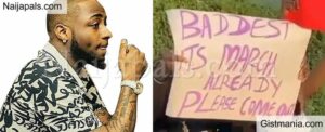 Fans of Davido protesting over his prolonged absence on social media.