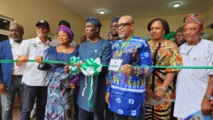 Lagos State Commissioner for Health, Prof. Akin Abayomi (left); Senior Special Assistant to the President on Sustainable Development Goals, Princess Adejoke Orelope-Adefulire; Deputy Governor, Dr. Obafemi Hamzat and Chief Medical Director, Lagos State University Teaching Hospital (LASUTH), Prof. Adetokunbo Fabanwo, during the commissioning of medical infrastructure projects at LASUTH in Lagos