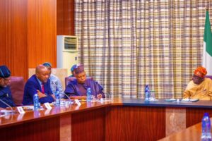 President Tinubu in audience on Thursday in Abuja with members of the Board and Management of the Nigeria Economic Support Group (NESG)