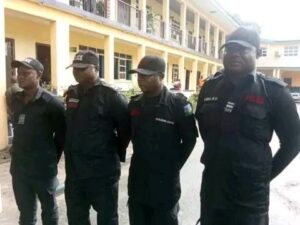Police Officers paraded for allegedly extorting a total sum of N6.5million from victims they abducted in Omoku,Rivers State