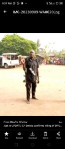 The slain DPO,SP Bakor Angbanshim who goes to war against criminals on bare legs before he was ambushed and killed on the night of September