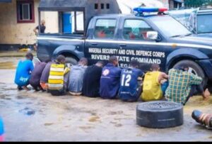 Rivers State Nigeria Security and Civil Defense Corps, NSCDC parades 10 suspects for oil theft, exhibits.