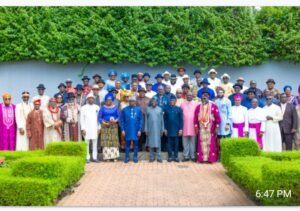 President Tinubu and the a high-powered 62-man delegation, comprising leaders from both the governing All Progressives' Congress (APC) and the opposition People's Democratic Party (PDP) from Rivers
