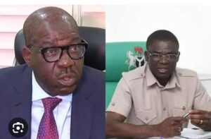 Philip Shuaibu , right, and Gov Godwin Obaseki