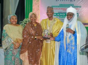CP Gumel receiving the award from the leadership of. Kano-LEADS
