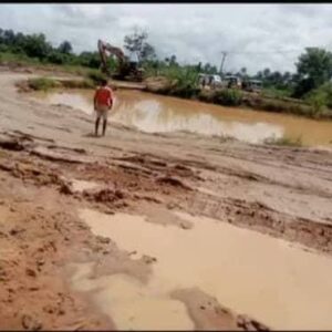 The bad state of Onitsha-Atani-Ossomalla-Ogwuikpele-Ndoni Road project, in Ogbaru Local Government Area of Anambra state