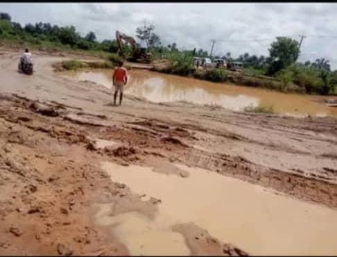 The bad state of Onitsha-Atani-Ossomalla-Ogwuikpele-Ndoni Road project, in Ogbaru Local Government Area of Anambra state