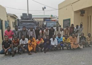 The suspects paraded at the Bompai police headquarters, Kano
