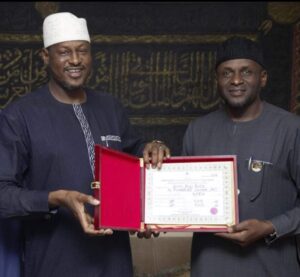 Governor Radda handing over appointment letter to Alhaji Bashir Umar Ibrahim