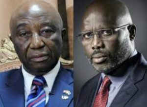 President George Weah, right and Joseph Boakai