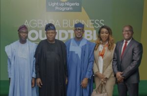 Photo Caption: From:L-R; Lagos Deputy Governor, Dr. Obafemi Hamzat; Vice President, Kashim Shettima; Ogun State Governor, Prince Dapo Abiodun; Executive Director Polaris Bank, Chinwe Iloghalu and Deputy Managing Director, Wema Bank, Wole Akinleye at the Agbara Business Roundtable, Ogun State recently.