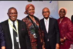L-R: Consultant, ECOWAS Common Investment Market, Prof. Jonathan Aremu; Executive Secretary/CEO, Nigerian Investment Promotion Council, Aisha Rimi (who represented the Minister of Trade and Investment); Group Managing Director, Dangote Industries Limited, Olakunle Alake; former Minister of State for Trade and Investment, Aisha Abubakar, and Member of the Panel session, Ambassador Fred Agah at the ongoing 29th Nigerian Economic Summit in Abuja on 23rd October 2023 .