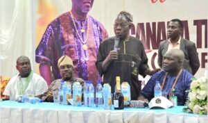 Former President Obasanjo spoke during the 'Canada Trade Mission '24' pre conference session where he advocated banning Chinese adire. Photo credit. Platformtimes.com