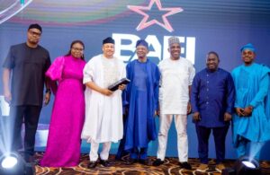 L – R: Executive Director/Chief Risk Officer, Fidelity Bank Plc, Mr. Kevin Ugwuoke; Group Chief Executive Officer, Emerging Africa Group, Mrs. Toyin Sanni; and Executive Director, Lagos and South West Business, Fidelity Bank Plc, Dr Ken Opara at the BusinessDay and Other Financial Institutions’(BAFI) Awards 2023 where Fidelity Bank received the award of the “Export Finance Bank of the Year” over the weekend.
