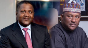 Aliko Dangote, left, President, Dantote Group of Companies, and AbdulSamad Rabiu, BUA boss