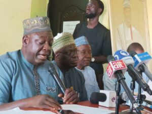 Bello Aliyu speaks to the media