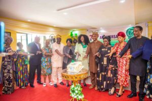 Cutting the 75th Anniversary Cake of New Era Girls Secondary School, Surulere, Lagos