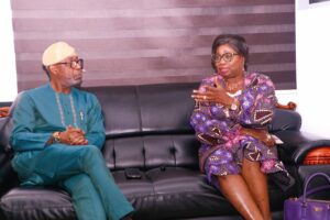 Dele Alake, left and Abike Dabiri-Erewa