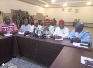 IPAC leaders during the Press Conference at Tahir Guest Palace, Kano on Saturday