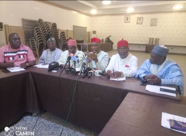 IPAC leaders during the Press Conference at Tahir Guest Palace, Kano on Saturday