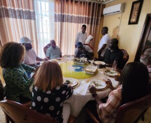 President George Weah at dinner