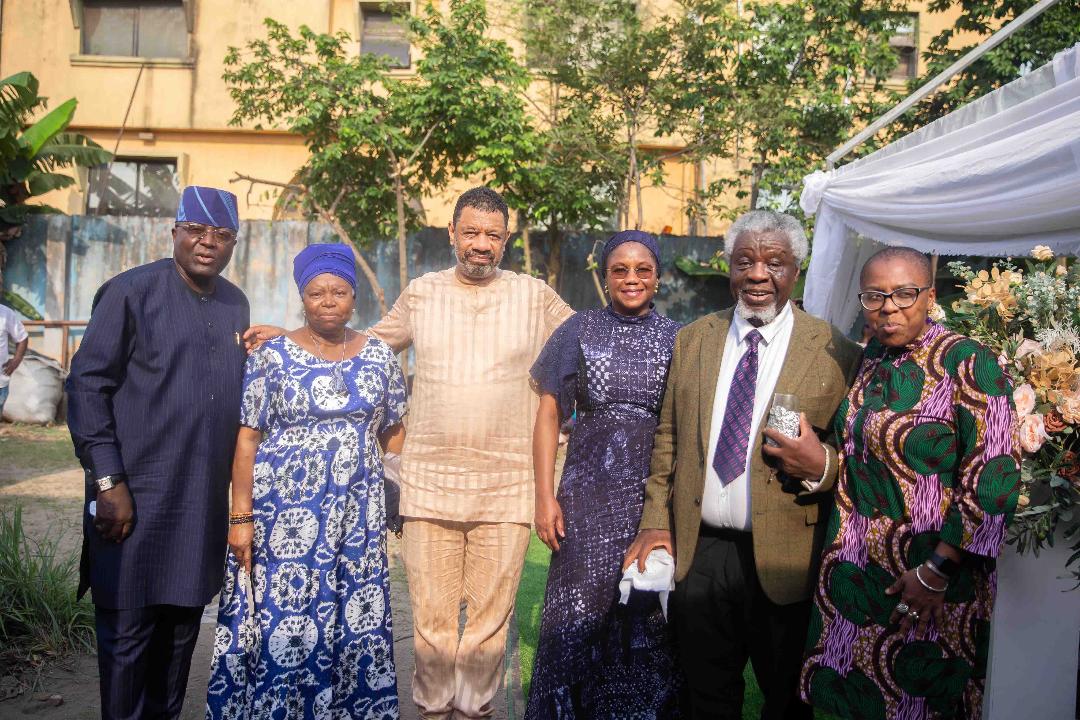From Left, Dr Yemi Ogunbiyi, Mrs Georgina Ayanlaja, Olaokun Soyinka, Folake Soyinka, Rev Kayode Soyinka, and Lola Shoneyin