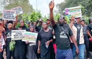 Protesters in Lafia metropolis.