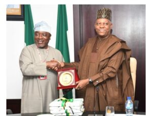 VP Shettima received management of the National Institute for Security Studies (NISS) led by the Commandant, Alhaji Ayodele Adeleke,