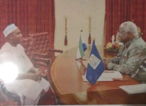 Former President Koroma with Abubakar Hashim at State House in 2010