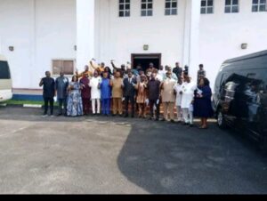 The 27 lawmakers loyal to Nyesom Wike Minister of Federal Capital Territory FCT Abuja who defected to APC this morning December 11