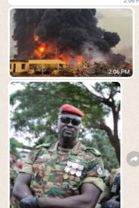 Above Fire Inferno Below Col Mamadi Doumbouya, Guinea’s Interim Leader