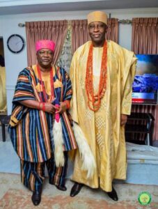 Adedokun Omoniyi Abolarin and Ghandi Afolabi Olaoye, the Soun of Ogbomoso land