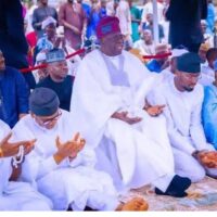 President Bola Tinubu and others during the Jumat seevice