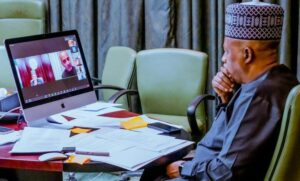 VP Shettima during the 138th meeting of NEC which held virtually