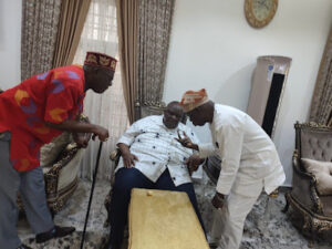 Chief Obasanjo, right, Iwuanyanwu, centre and another Igbo leader