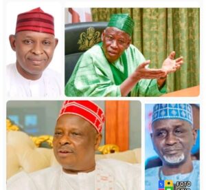 Clockwise from top left, Gover Kabir Yusuf, Dr Ganduje, Shekarau and Kwankwaso