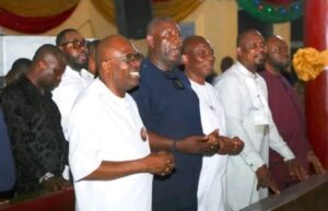 Governor Siminalayi Fubara at the Crossover service at St.Paul Anglican Archdeaconery Parish,Opobo, Opobo Nkoro local government area of Rivers State