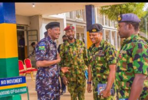 CP Gumel, left, and his colleagues in the Armed Forces