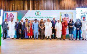 VP Shettima and others after the inauguration of the Local Implementation Committee of the National Philanthropic Office (NPO) at the Banquet Hall of the Presidential Villa, Abuja