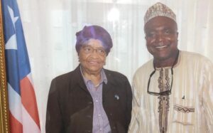 Ellen Sirleaf , left, when she was interviewed by TheNEWS' Abubakar Hashim