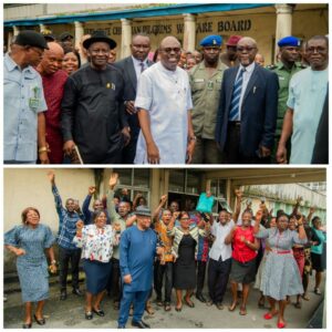 A cross section of officers of NULGE after meeting with Governor Siminalayi Fubara