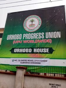 Abou Urhobo House, the Urhobo cultural heritage, situated at No. 18 Okere Road, Otovwodo, Agbarha Kingdon, Warri South LGA