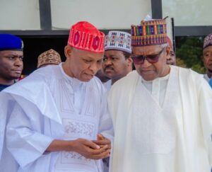 Governor Yusuf and Aliko Dangote during his visit to Kano Government House on Friday