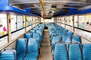 Interior of one of the buses