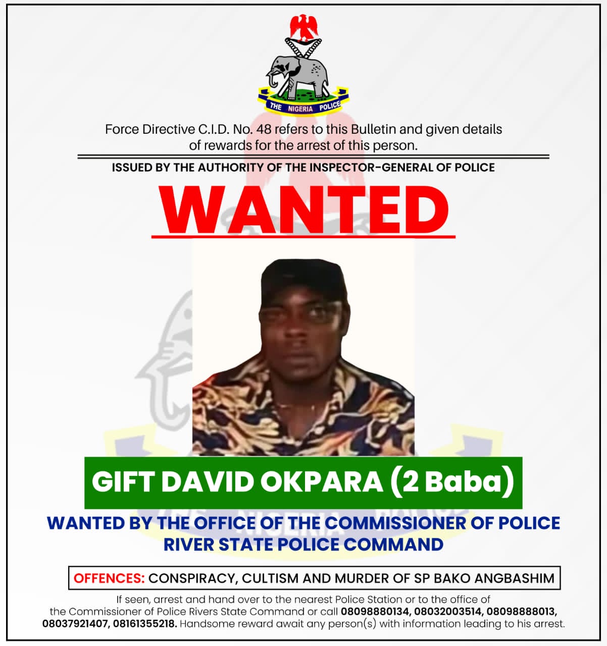Rivers Police Command confirms death 2Baba,most wanted Cult kingpin - - Vimarsana News