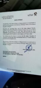 Qatar's new letter